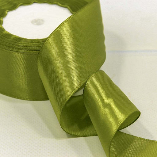 562-38/95 Лента Атласная Сатин 3,8см*25ярд Тёмно-оливковый 1/5 1/200