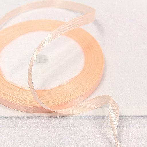 562-6/07 Лента Атласная Сатин 0,6см*25ярд Персиковый 1/10 1/1200