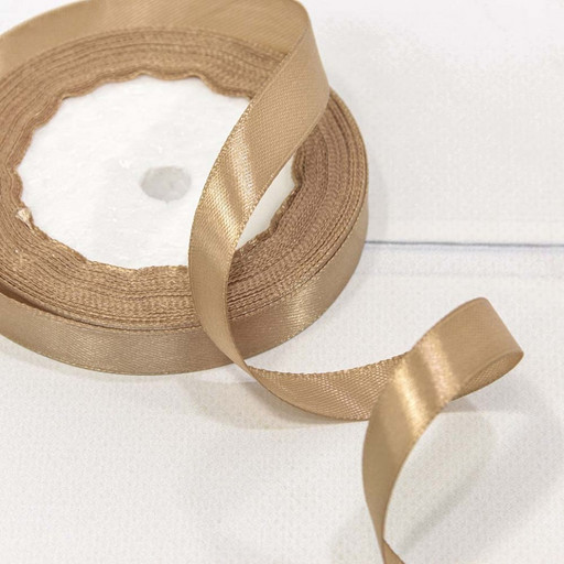 562-12/67 Лента Атласная Сатин 1,2см*25ярд Капучино 1/10 1/600