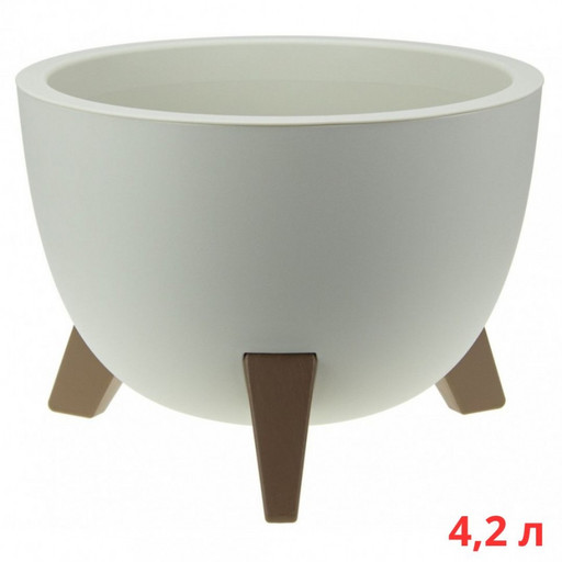 М3186/1 Кашпо ФЛОРИАН D250мм 4,2л белый ротанг