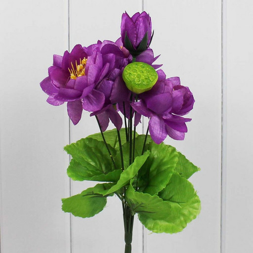 303-01-700/01 Искусственные цветы Букет Лилии Фиолетовый 35 см 1/1