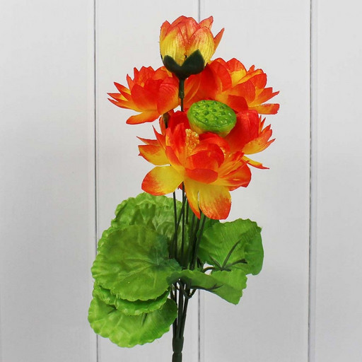 303-01-700/04 Искусственные цветы Букет Лилии Оранжевый 35 см 1/1