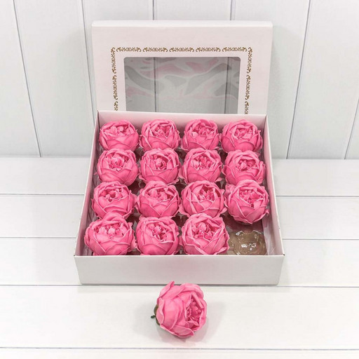 420059/15 Декоративный цветок-мыло "Пион" Тёмно-розовый 8*8 16шт. 1/20