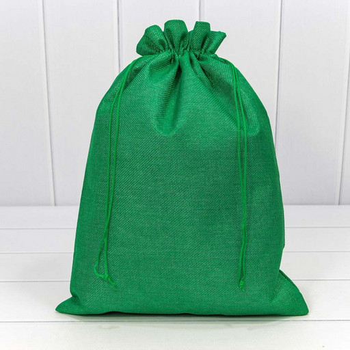 000809A/3 Мешочки из искусственного льна 30*40 см однотонные зеленый 1/20 1/300
