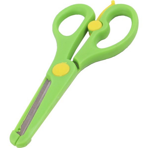 Ножницы детские 13 см Prof-Press, с фиксатором, пластик. асимметричные ручки, защита на лезвиях