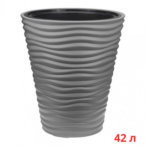 М3402/3 Кашпо ДЮНА D340мм H 630мм 42л со вставкой Серый