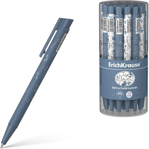 Ручка шариковая автоматическая 0.7 мм синяя ErichKrause Frozen Beauty Matic&Grip, Soft Touch, принт