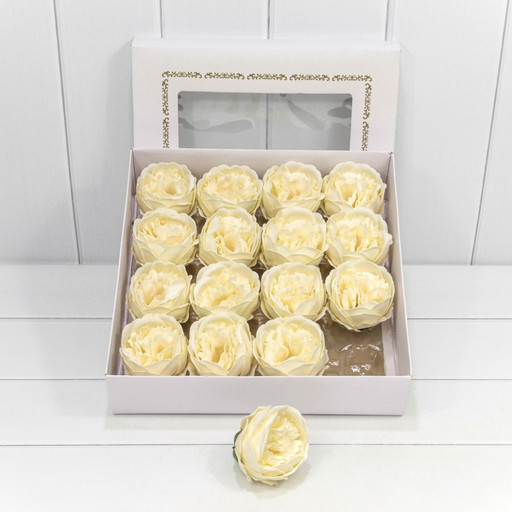 420059/19 Декоративный цветок-мыло "Пион" Шампань 8*8 16шт. 1/20