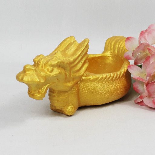 1010400002 ДРАКОН-ОРГАНАЙЗЕР Фигурка интерьерная ЗОЛОТО H-110мм D-280мм