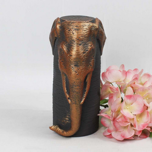 1009550004 СЛОН ХАТХИ Фигурка гипсовая интерьерная декоративная H-200мм D-95мм