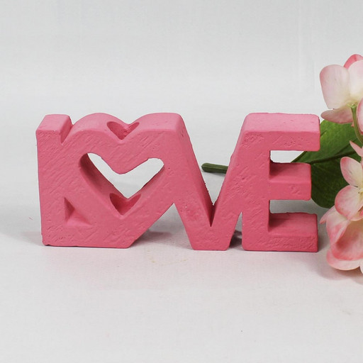 1009200003 LOVE Розовая Гипсовая ваза для одного цв. H-68мм D-150мм