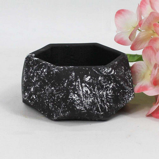 1004870004 Органайзер-подсвечник малый, чёрный с декором H-50мм D-120мм