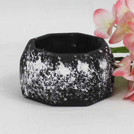 1004850004 Органайзер-подсвечник большой, чёрный с декором H-57мм D-110мм