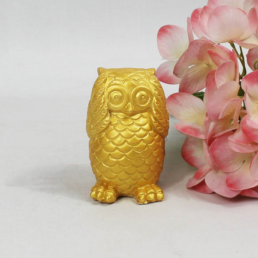 100075084230 СОВУНЬЯ - НИЧЕГО НЕ СЛЫШУ Гипсовая фигурка, золото H-85мм D-50мм