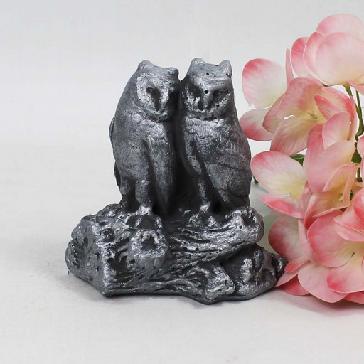 100142000055 СОВЫ НА ВЕТКЕ Гипсовые фигурки с росписью H-106мм D-59*63мм