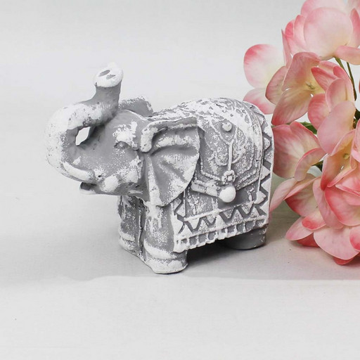 100100083855 ИНДИЙСКИЙ СЛОН Гипсовая фигурка, роспись H-97мм D-125*54мм