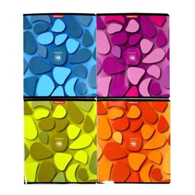 Тетрадь 48 л., клетка, ErichKrause Color Stones, выборочный уф-лак, с/углы, ассорти 4 дизайна