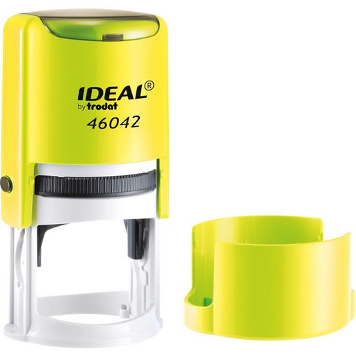 Оснастка д/круглой печати IDEAL 42 мм с крышкой неоновый желтый