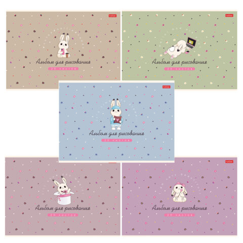 Альбом для рисования А4, 20 л., скоба, Soft-touch ламинация, HATBER, 205х290 мм, "Милашка Банни" (5 вид), 091474, 20А4лВ Альбом для рисования А4, 20 л., скоба, Soft-touch ламинация, HATBER, 205х290 мм, "Милашка Банни" (5 вид), 091474, 20А4лВ