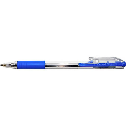 Ручка шариковая автоматическая 1,0 мм синяя Luxor Sprint, прорезинен. грип, прозрачный корпус