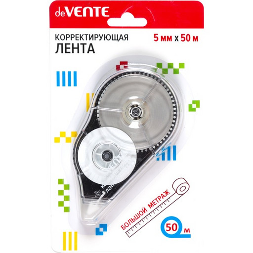 Лента корректирующая 5 мм*50 м deVENTE, прозр. корпус, фронт. аппликатор