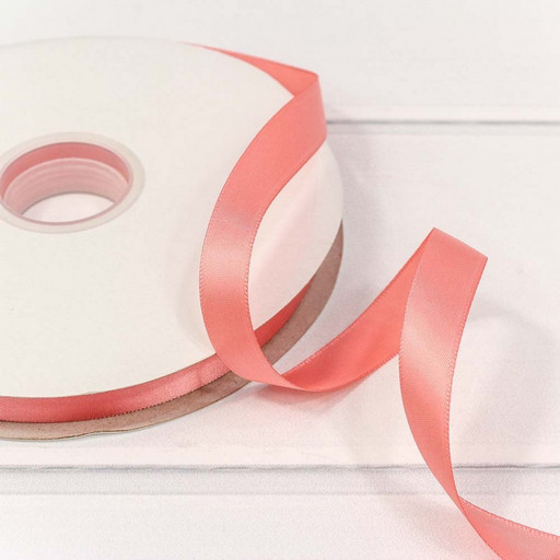 556-15/238 Лента атласная (полиэстер) 1,5 см*100 ярдов Коралловый 1/18 1/72