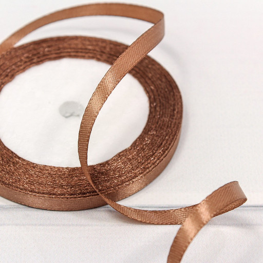 562-6/106 Лента атласная (сатин) 0,6 см*25 ярдов шоколадный 1/10 1/360