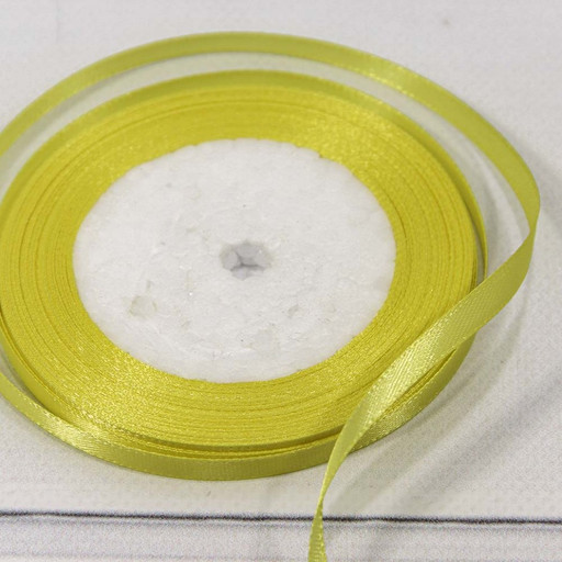 562-6/192 Лента Атласная Сатин 0,6см*25 ярд Ярко-жёлтый 1/10 1/360