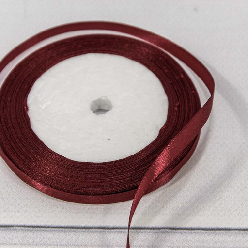 562-6/152 Лента Атласная Сатин 0,6см*25 ярд Винный 1/10 1/1200