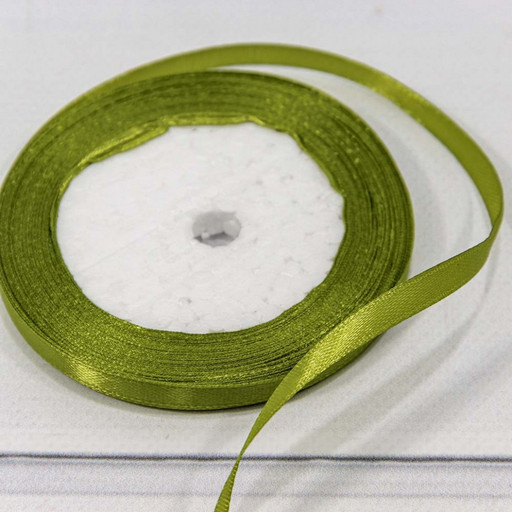 562-6/95 Лента Атласная Сатин 0,6см*25 ярд Тёмно-оливковый 1/10 1/1200