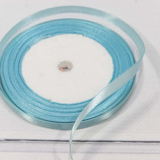 562-6/78 Лента Атласная Сатин 0,6см*25 ярд Голубой 1/10 1/1200