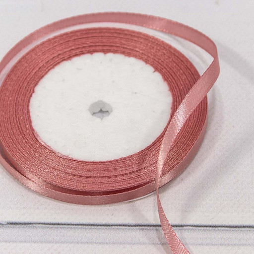 562-6/75 Лента Атласная Сатин 0,6см*25 ярд Умеренный розовый 1/10 1/1200