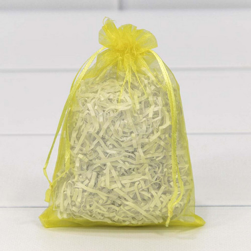 000801-14H Мешочки из органзы 11*16 см однотонная  желтая 1/100 1/5000