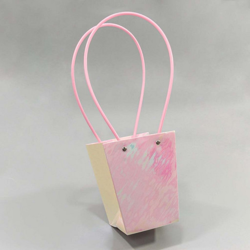 000177G Пакет подарочный "Ваза для цветов" 15,5*13*9,5 "Перламутр" 1/10 1/150