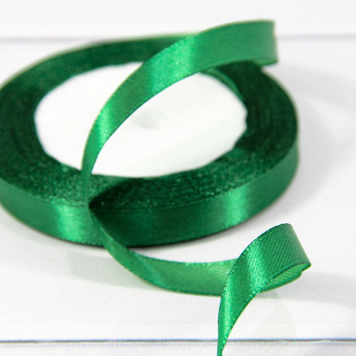 562-12/56 Лента Атласная Сатин 1,2см*25ярд Тёмно-зелёный 1/10 1/600