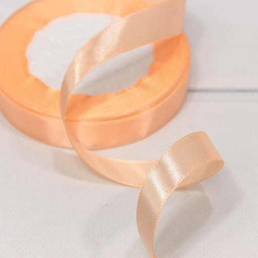 562-15/07 Лента Атласная Сатин 1,5см*25ярд Персиковый 1/10 1/600
