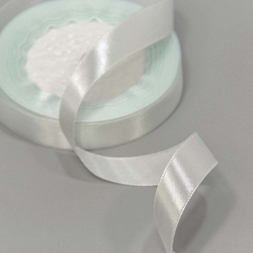 562-15/12 Лента Атласная Сатин 1,5см*25ярд Голубовато-белый 1/10 1/600