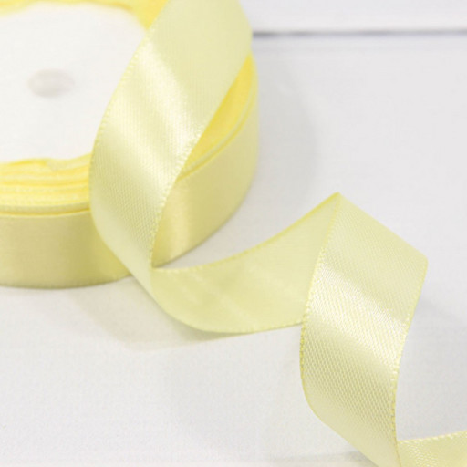 562-20/02 Лента Атласная Сатин 2см*25ярд Светло-жёлтый 1/10 1/400