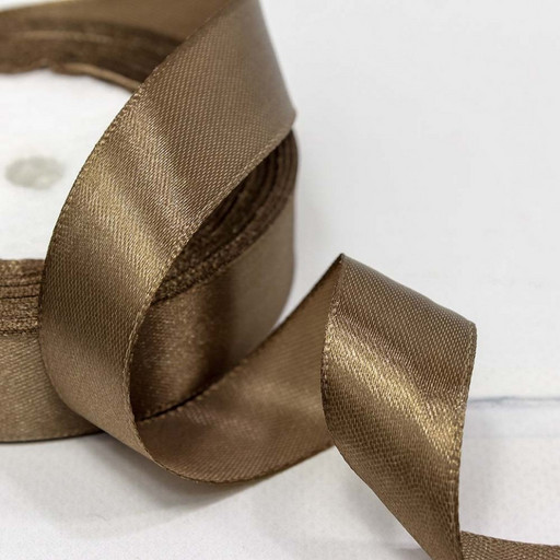 562-20/106 Лента Атласная Сатин 2см*25ярд Шоколадный 1/10 1/120