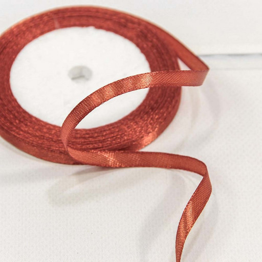562-6/139 Лента Атласная Сатин 0,6см*25ярд Коричнево-красный 1/10 1/1200