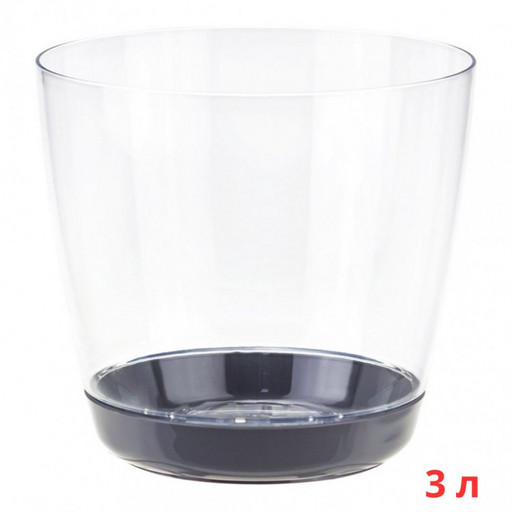 М3051/2 Кашпо ОРХИДЕЯ D180мм 3л с поддоном Прозрачный