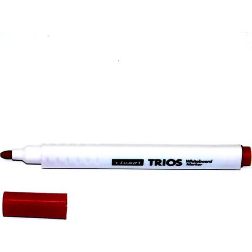 Маркер для м/м доски 2,5 мм, красный Luxor Trios, пулевидный ПУ, трехранный корпус