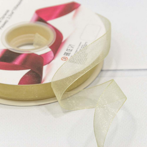 559-15/1002 Лента Органза 1,5см*100ярд Шампань 1/13 1/52