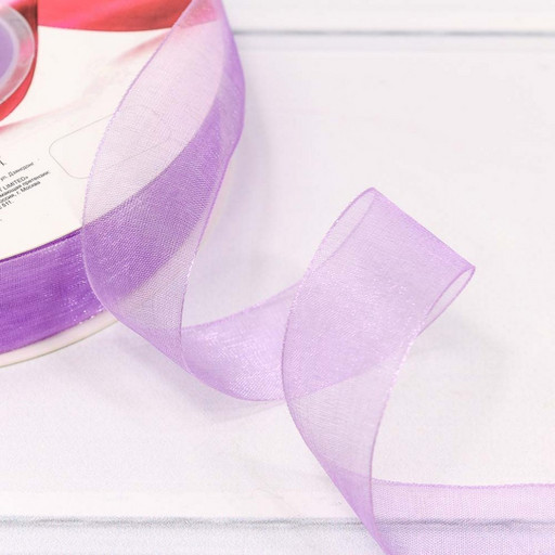 559-25/bk42 Лента Органза 2,5см*100ярд Сиреневый 1/8 1/32