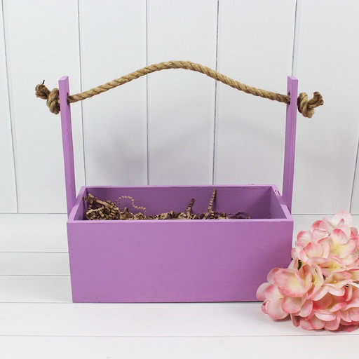 1117732/05 Ящик для декора с Канатом 25*12*25(10) Сиреневый