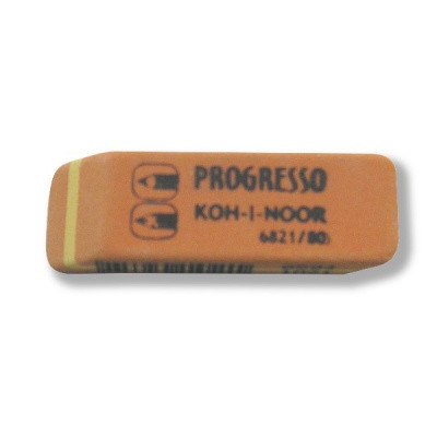 Ластик KOH-I-NOOR Progeresso, 41*14*8 мм, каучук, мягкий, прямоуг/скошенный, оранжевый