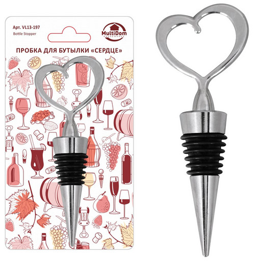 Пробка для бутылки "Сердце", 11,5х4,5х2 см