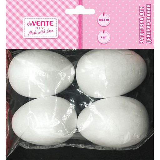 Заготовка для декорирования deVENTE "Овоид (яйцеобразная)", пенополистирол, 80*55 мм (4 шт.)
