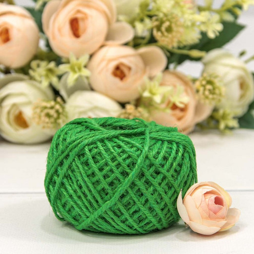 2887/8 Бечёвка из льна 1,5мм*50м двухслойная Зелёный  1/12 1/120