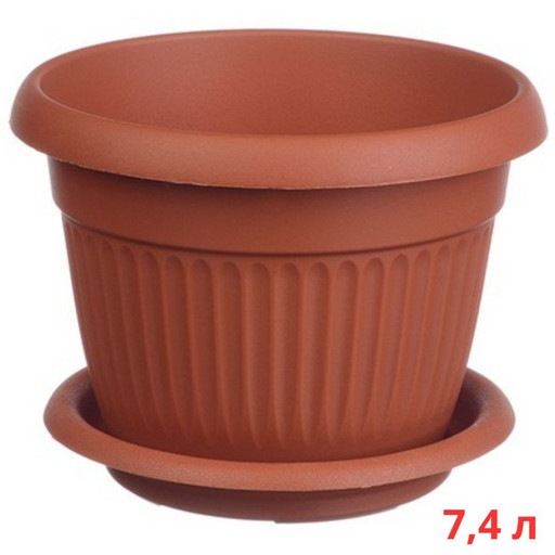 М3021/2 Кашпо ЛИВИЯ D280мм 7,4л с поддоном Терракотовый